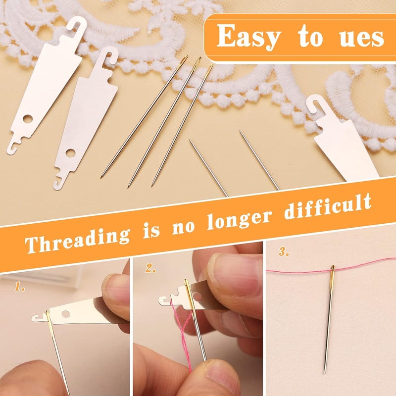 Fedmut 42 Pieces Needle Threaders Kit,Drawstring Threader Set,Threader Hand Machine Sewing for Sewing Crafting,Quilting, DIY Art,Universal Sewing Threaders Tool for Embroidery Needlework - Image 5